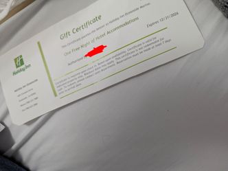 Gift Certificate for Holiday Inn Oceanside Marina