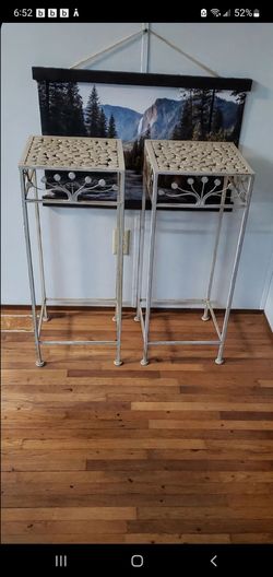 Pair of Decorative Metal Plant Stands