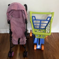 Kid Stroller And Shopping Cart Toy