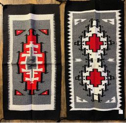 2 Southwest Aztec Style Acrylic Rugs 20”x40” Rustic Western Decor