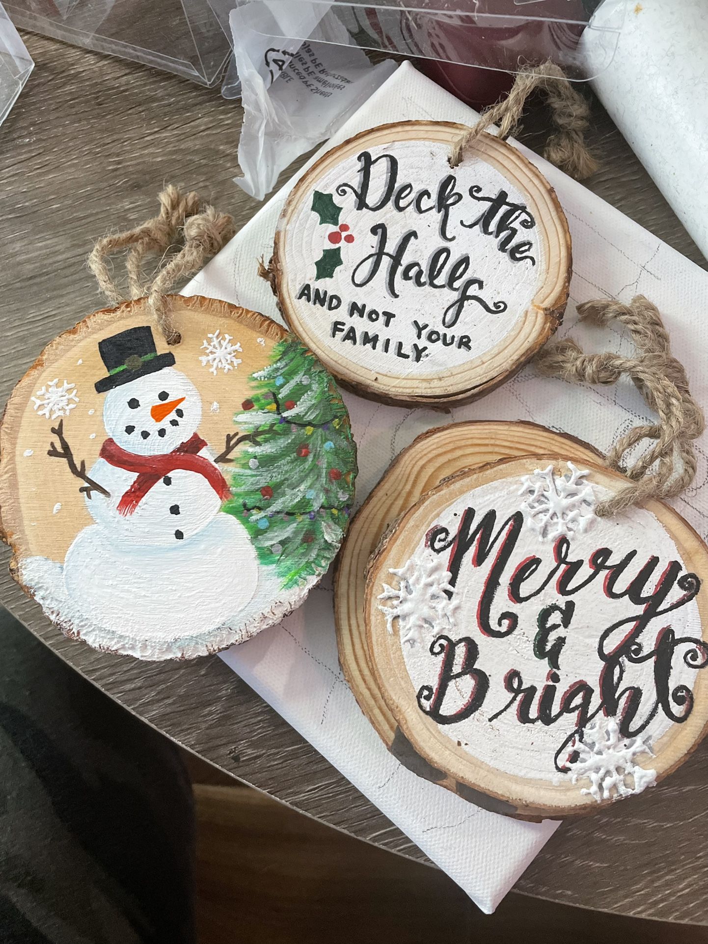 Hand Painted Wood Ornaments
