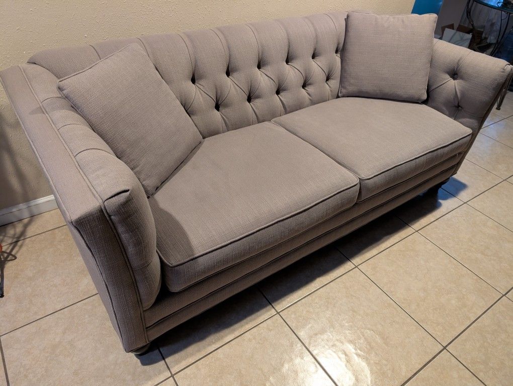 Nice Grey Tufted Couch