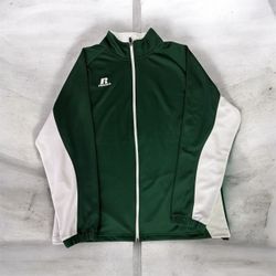 Russell Athletic Green & White Full-Zip Track Jacket – XL
