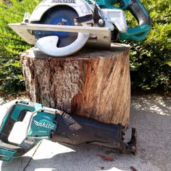 Makita Combo Set 18v Sawzall XRJ05 & 36 V Circular SawXS01 Plus 2 Batteries 