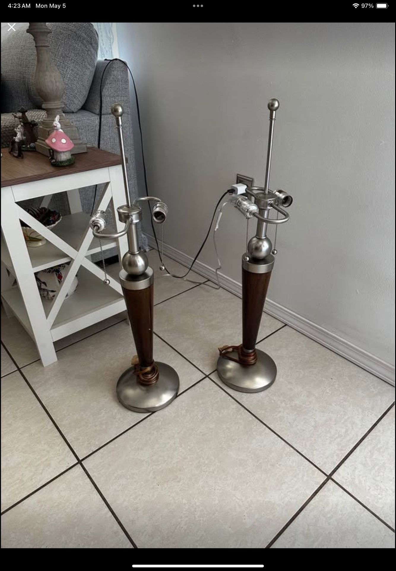 Pair Of Vintage Style Mid Century Lamps