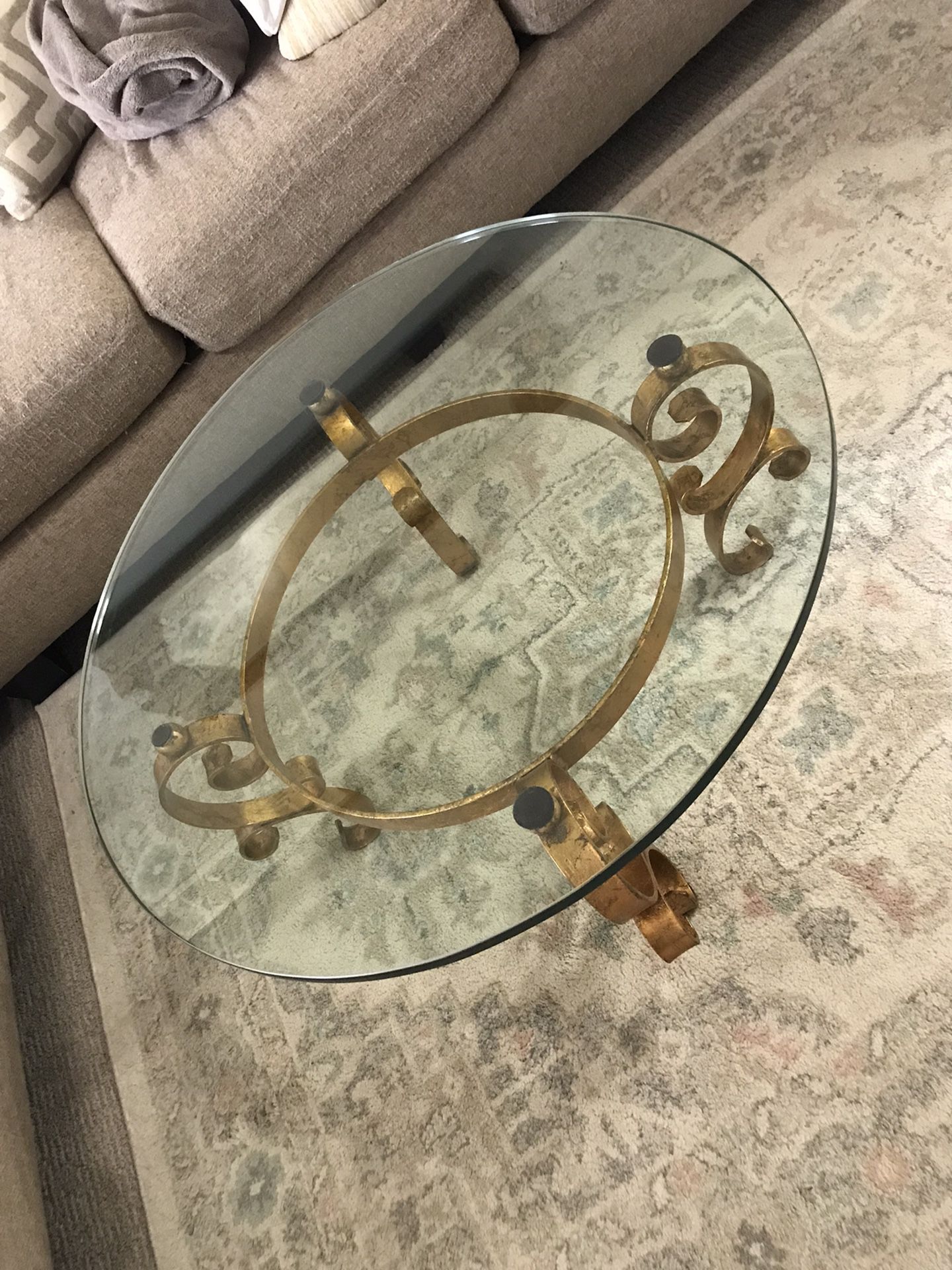 Glass Coffee Table With Gold Legs