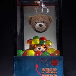 Halloween Animatronic: Party City Skill Crane Teddy Bear Jump Scare