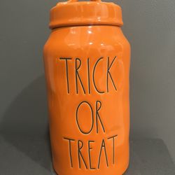 Rae Dunn Orange Trick Or Treat Canister