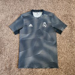 Real Madrid FC Adidas Soccer Jersey SMALL Parley Climalite Geometric Gradient Blue Futbol World Cup Athletic Sporty