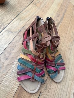 Multicolor Leather Gladiator Sandals