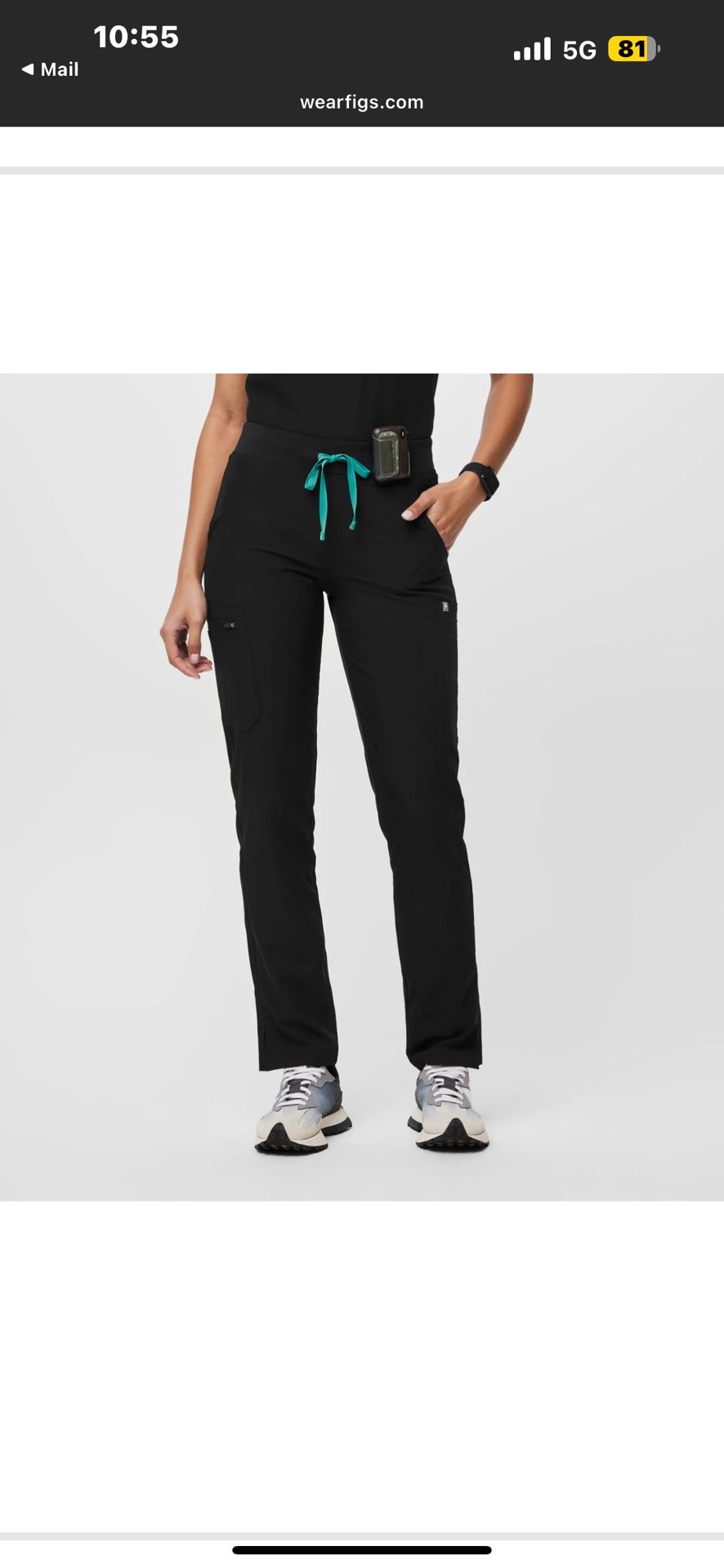 Figs Black FREExâ„¢ Lined Yolaâ„¢ - Petite Skinny Scrub Pants 2.0 Black - Petite