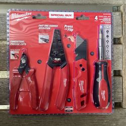 Milwaukee Electrician's Hand Tool Kit 4PC.  Brand NEW.