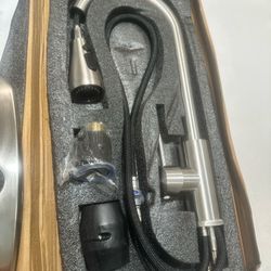 kitchen faucets brand new in box brushed nickel 