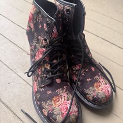 RARE Pink Floral Doc Marten Boots