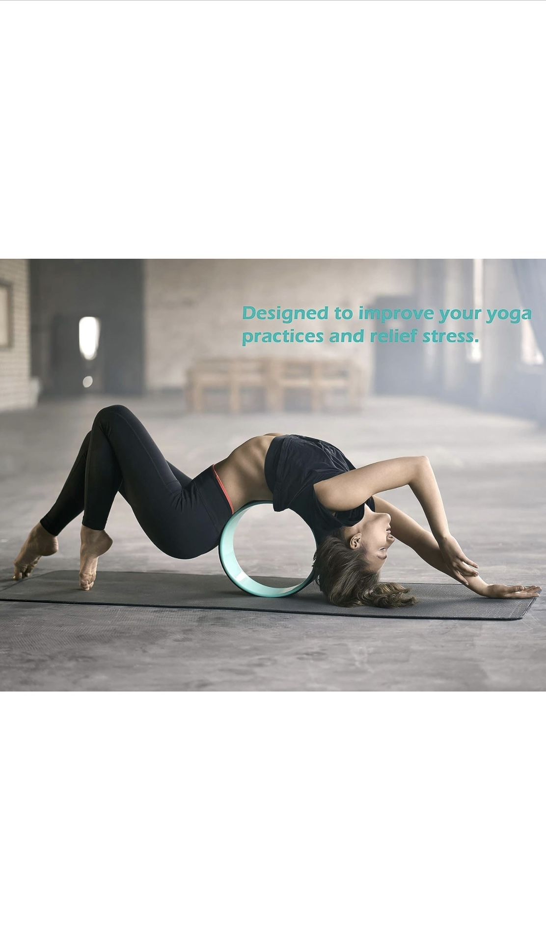 Yoga Wheel Set, Sports Yoga Wheel Roller for Back Pain, Stretching, Improving Yoga Poses & Backbend, with Extra Guide & Free Yoga Strap, 3 Pack(13, 1