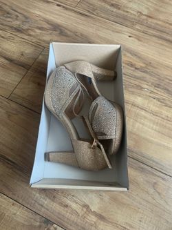 Gold Glitter Rhinestone Platform Heels