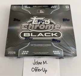 2026 Topps Chrome Black Baseball Hobby Box MLB NEW/SEALED