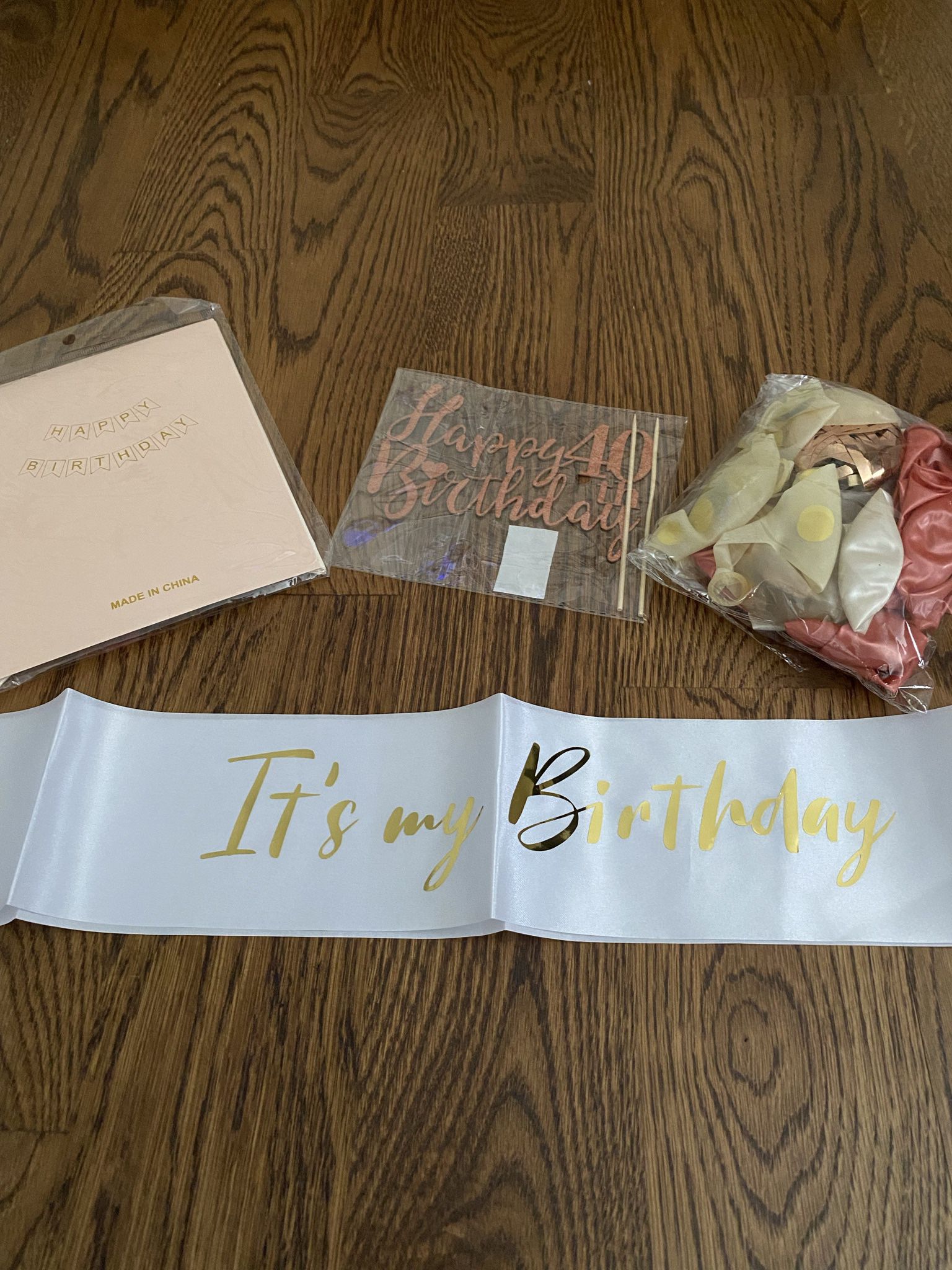 Birthday party - Banner, Sash, Cake Topper, Balloons