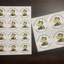 Custom Bendy Birthday Stickers