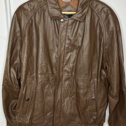 Vintage Members Only Genuine Leather Jacket  Brown -  Size 42 by Europe Craft