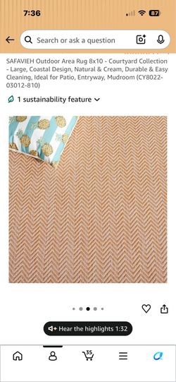 8 x 10 outdoor rug NEW