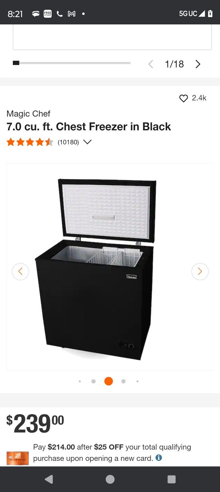 Magic Chef Chest Freezer