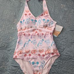 Disney Mickey And Friends Pink Halter Swimsuit 