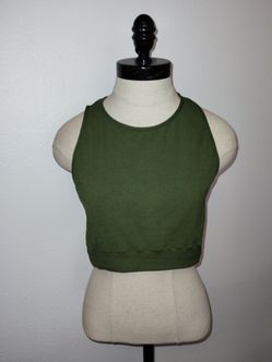 FCT Basics Women's Green Ribbed Sports Bra Bralette  Size XL
