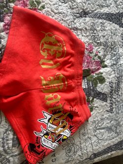 Ed Hardy Red Graphic Mini Shorts-XS
