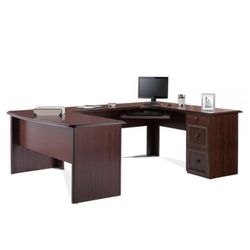 Broadstreet 65"W U-Shaped Executive Corner Desk, Cherry (New)