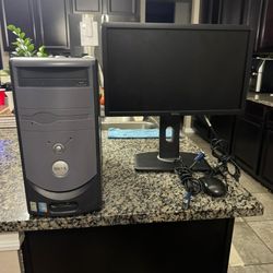 Dell Dimension 3000 desktop PC Monitor And Mouse