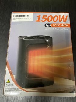 1500W Ceramic Fan Heater (Two Heat Setting, Adjustable Fan Power)