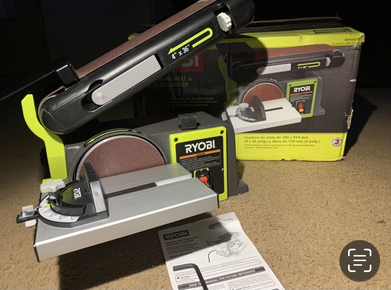 RYOBI  BELT SANDER , DISC SANDER
