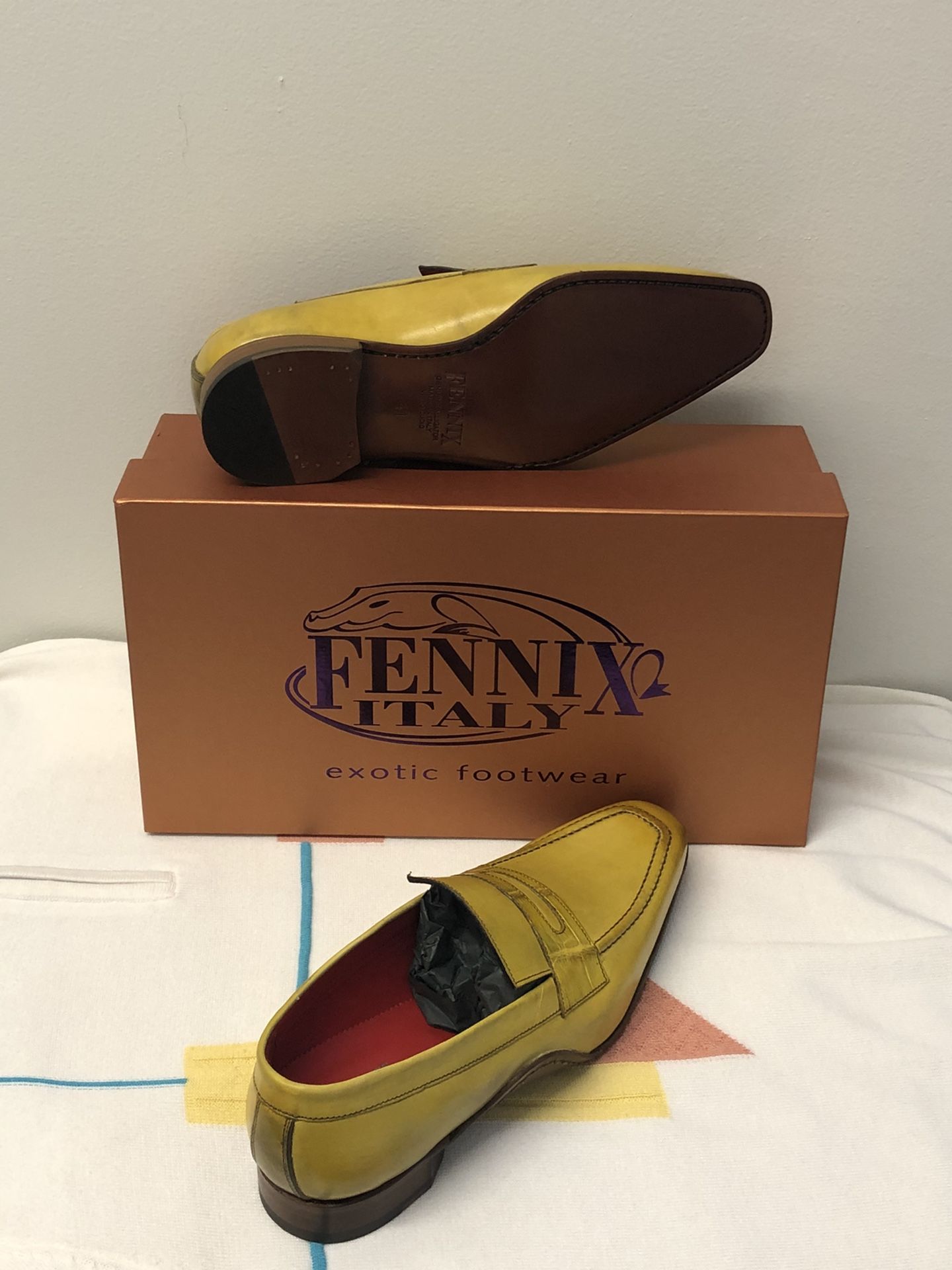 Fennix Italy  shoe mustard calfskin/alligator Fennix Italy  main image 3