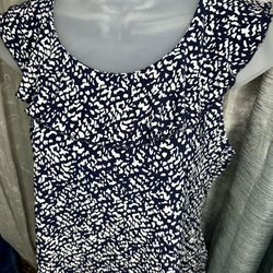 Chaps. Women’s Petite Short Sleeve Dress Shirt Blouse ~ Size P/XL