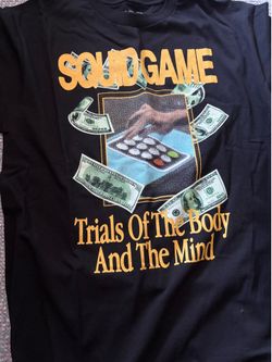 Squid Game Trials of the body and the mind t shirt brand new with tags black NWT NETFLIX Large