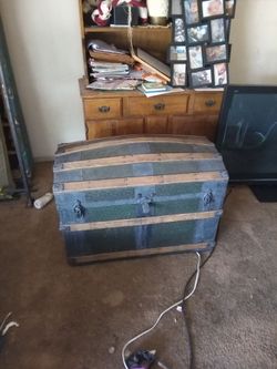 Antique Dome Top Storage Trunk
