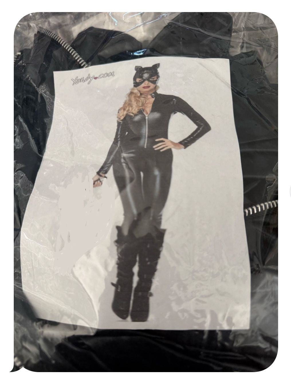 Sz L Cat Woman Body Suit W/ Mask