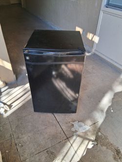 Black mini fridge