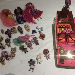 36 + Rare LoL Surprise Dolls, Sports Car Drag Racer  & Accessories Good Condition, Great Gift 