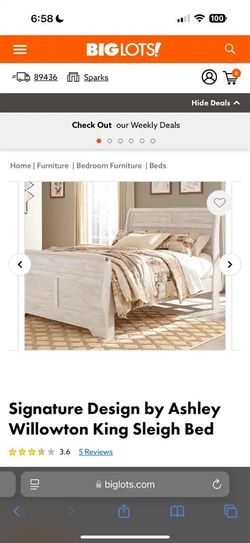 Ashley Willowton Queen Sleigh Bed