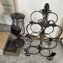 Metal Wine And Cork Holder