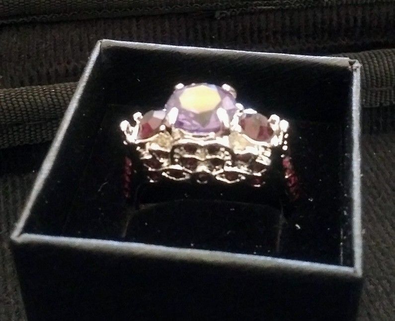 Purple 925 Silver Ring