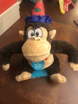 Happy Birthday Singing Monkey 12 in Plush in Box