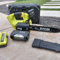 CHAINSAW RYOBI 40V BATTERY AND CHARGER INCLUDED 