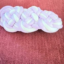 Never Use Handmade Violet/ White Braids Hair Clip-3”x1”