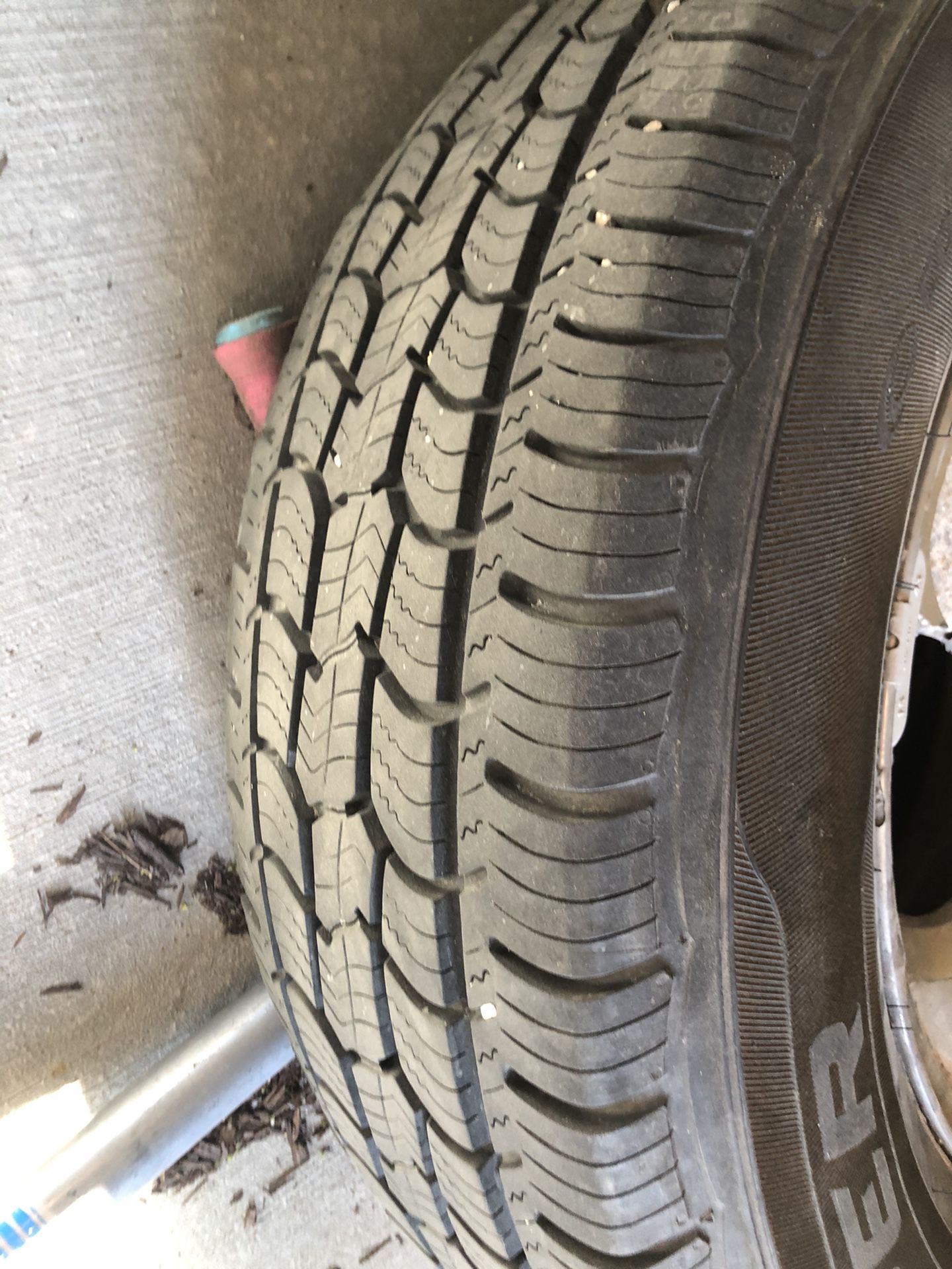 Two cooper tires 225/70r16 on chrome rims