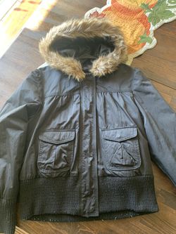 Black Jacket With Furry Hoodie