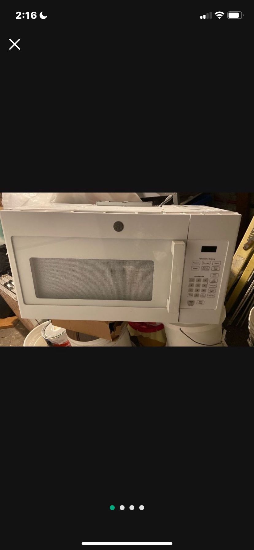 GE Full Size Under Cabinet White Microwave