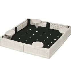 Outsunny Kids Outdoor Sandbox 48.5"x48.5"x8.2”